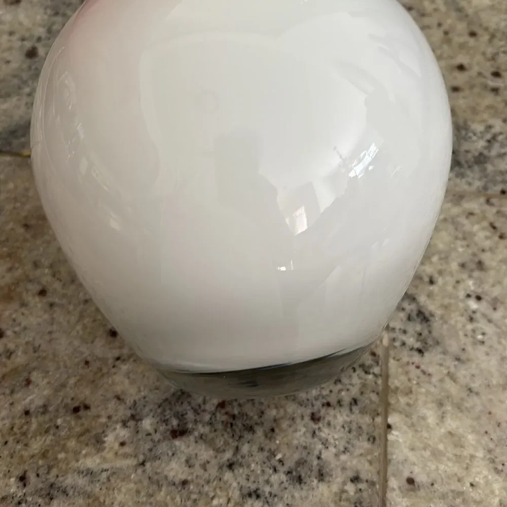 IKEA White Salong Vase Hand Blown Glass Swedish Modern